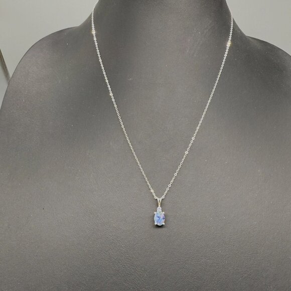 STS Sterling Silver Necklace Triplet Opal Pendant - Picture 5 of 8